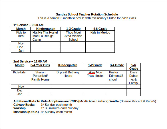 17 Rotation Schedule Templates to Download | Sample Templates