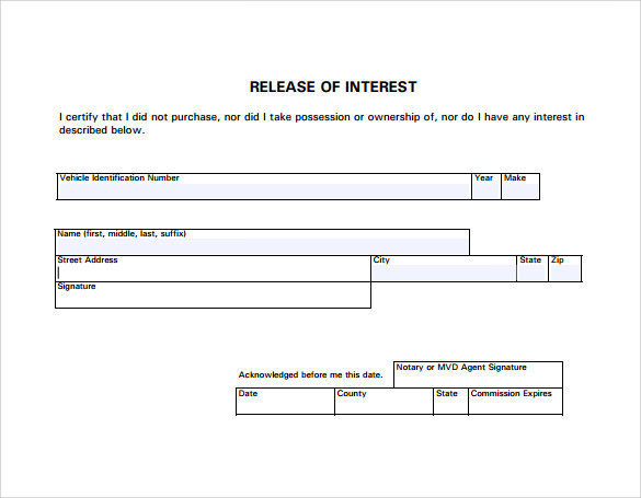 free download release of interest form california pdf