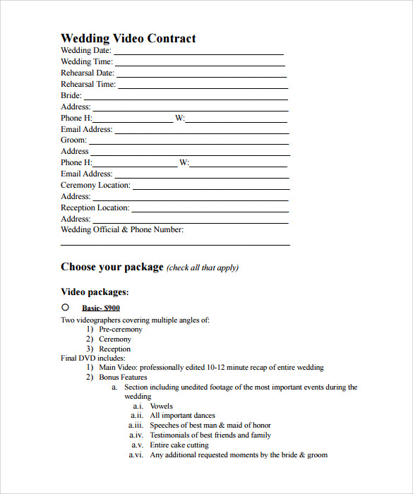 sample videography contract template2