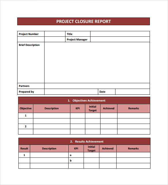 FREE 9+ Sample Project Closure Templates in PDF MS Word