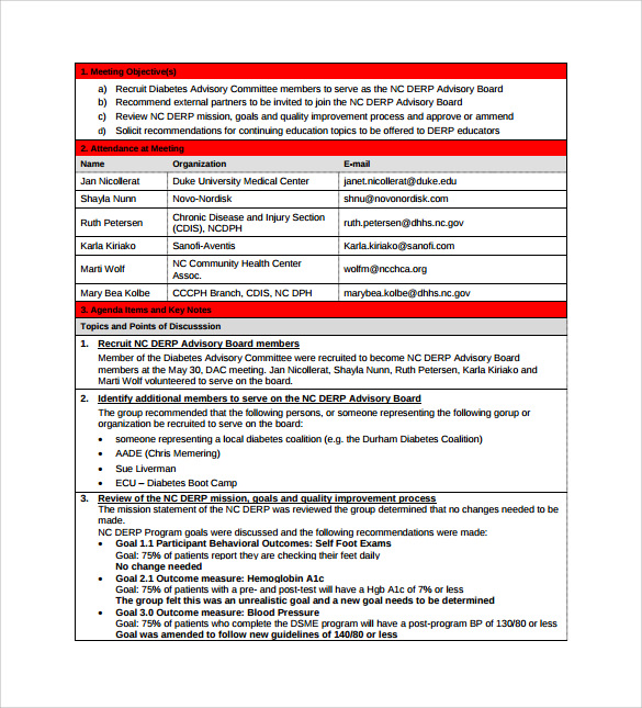 13 Project Meeting Minutes Templates to Download Sample Templates