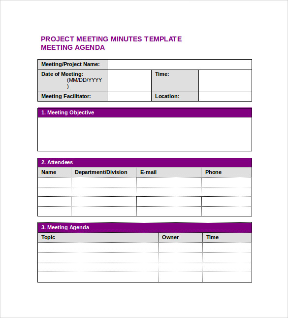 word project meeting minutes template to download