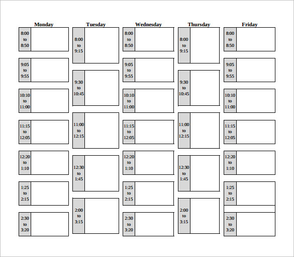 FREE 8+ Sample Class Schedule Templates in PDF