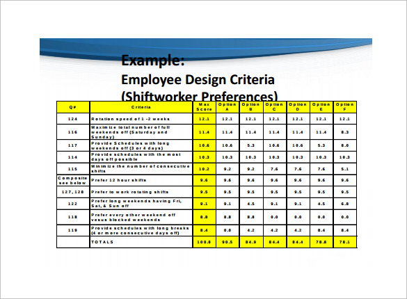 shift schedule template