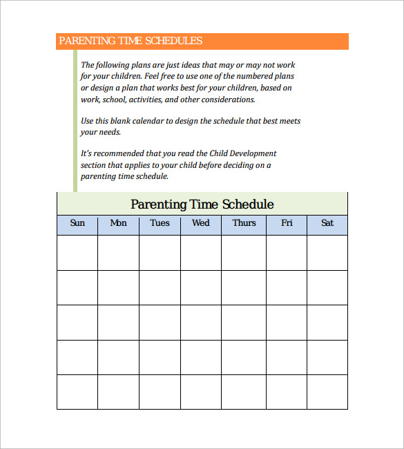 time schedule template pdf