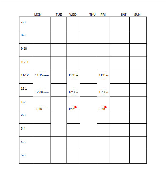 time schedule doc