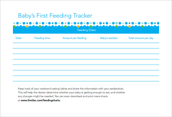 printable baby feeding chart