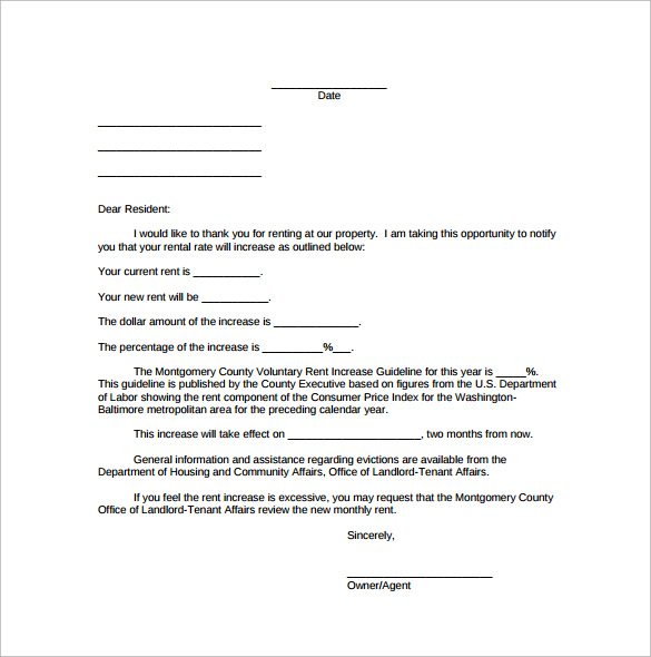 FREE 10+ Sample Rent Increase Notice Templates in PDF MS Word