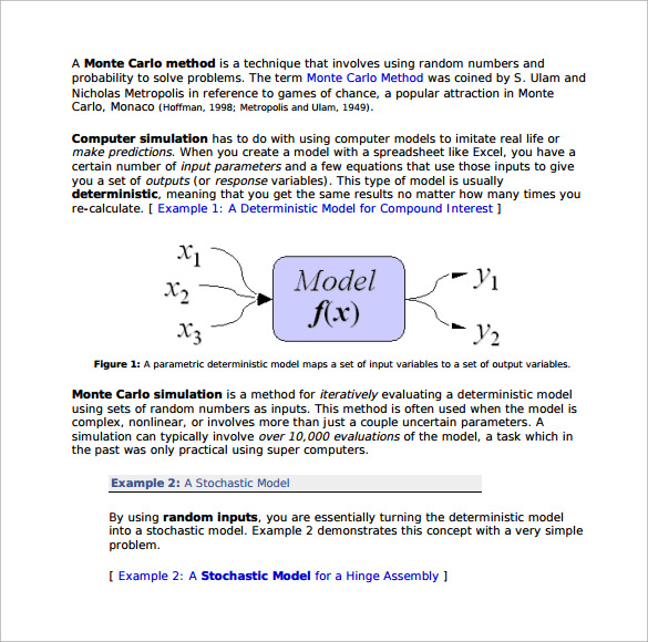 monte carlo simulation template