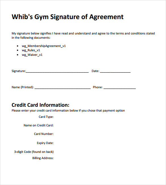 FREE 12+ Gym Contract Templates in PDF MS Word Google Docs Pages