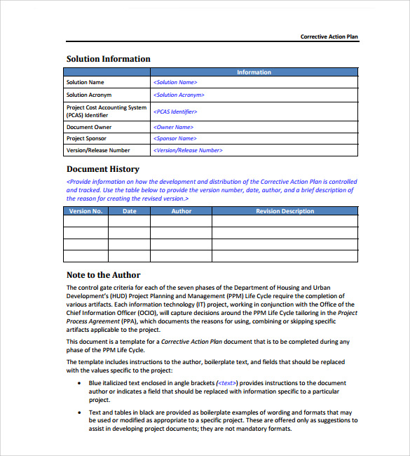 FREE 14 Sample Corrective Action Plan Templates In PDF MS Word