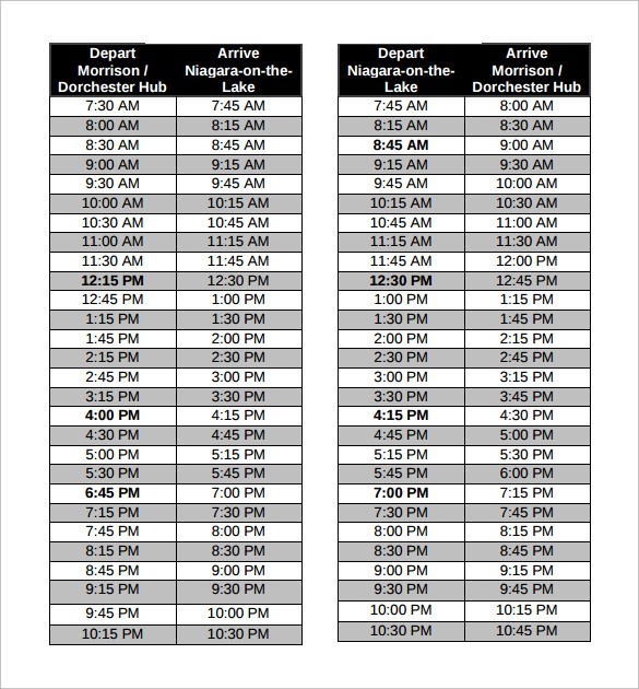 8+ College Schedule Samples | Sample Templates