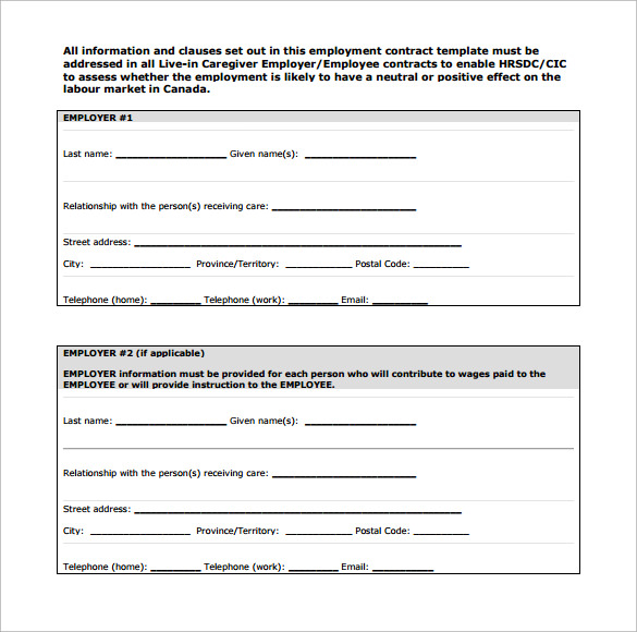 downloadable job contract template