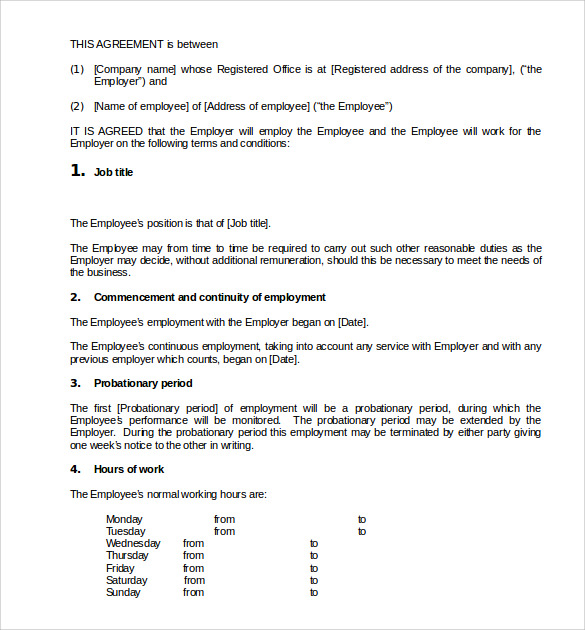 contract of job doc