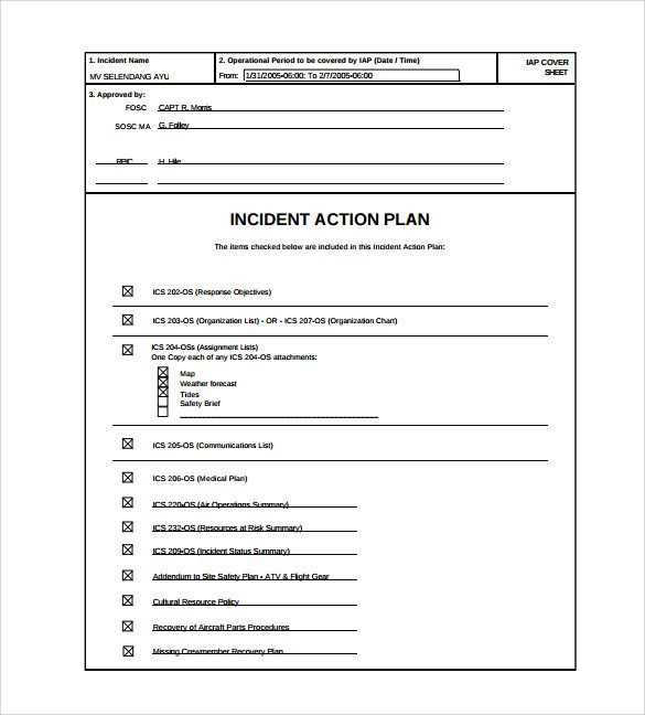 incident action plan template fire