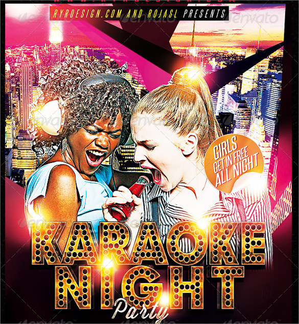 karaoke night party psd format