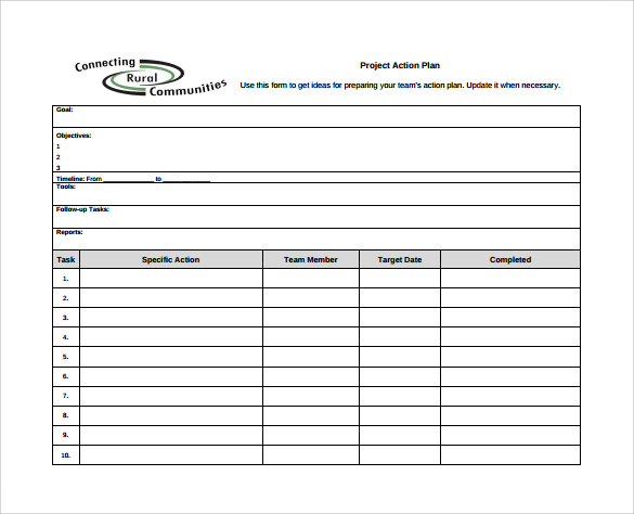 Free 17 Sample Project Action Plan Templates In Pdf Ms Word