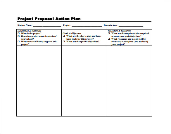 project proposal action plan template