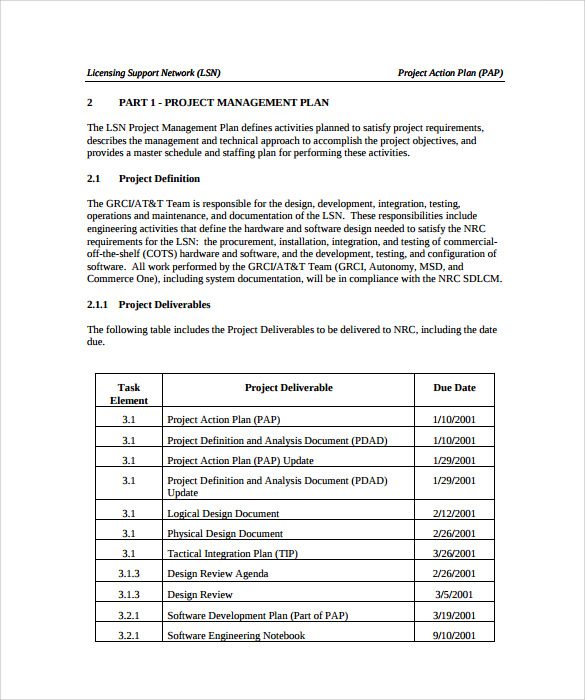 construction project action plan template