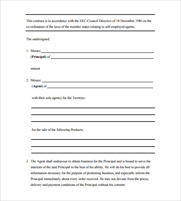 iucab agency contract template