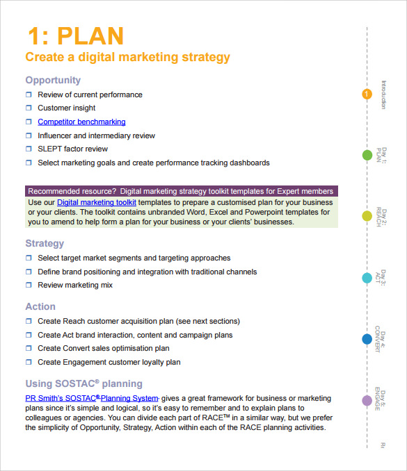 marketing action plan format