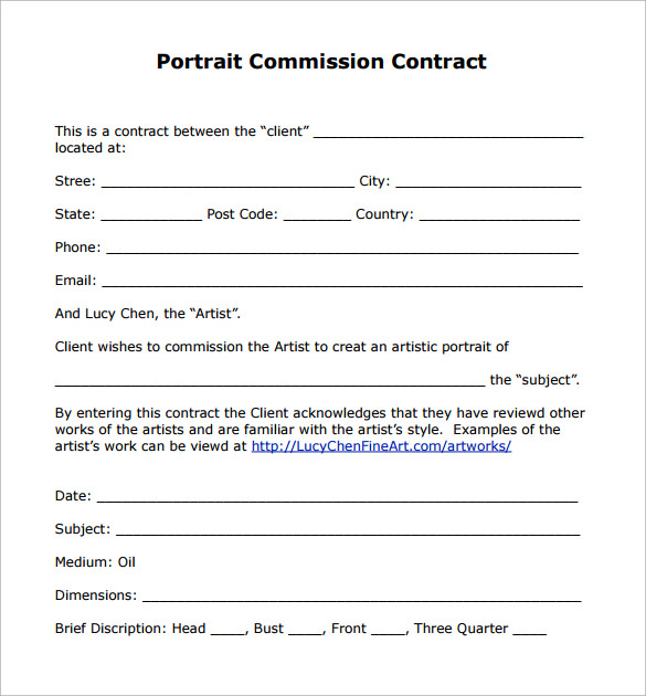 12 Commission Contract Templates to Download for Free Sample Templates