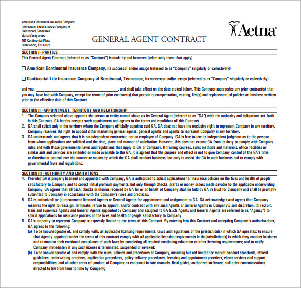 aci agent contract template