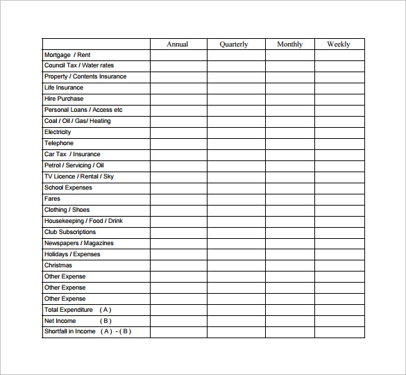 microsoft office household monthly budget templates