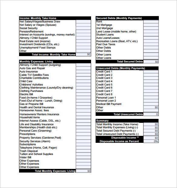 monthly spending calculator