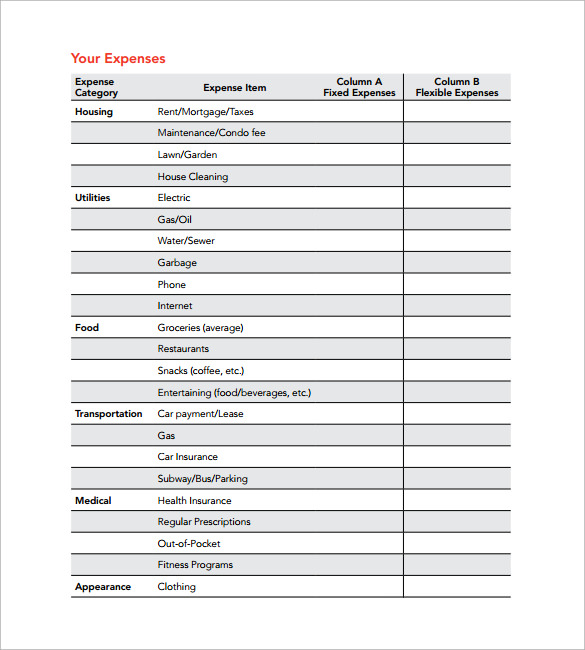 family budget calculator pdf for free