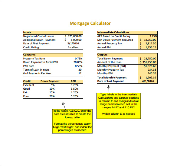 mortgage payment calculator for payment
