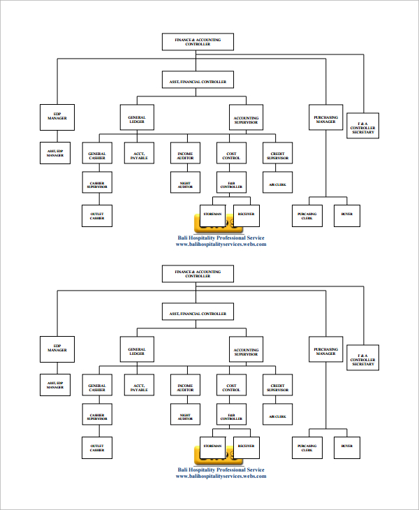 restaurant human resources organizational chart template