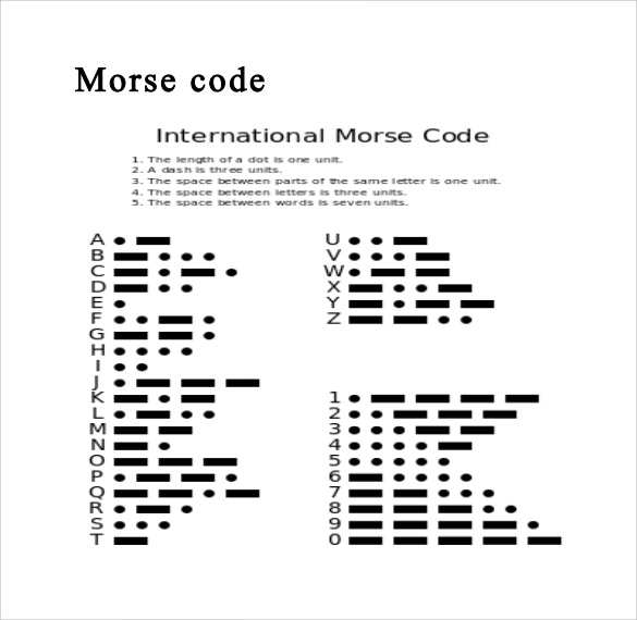 FREE 8+ Sample Morse Code Alphabet Chart Templates in PDF | MS Word