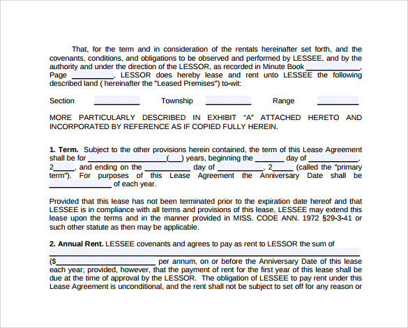 free download hunting rental and lease form