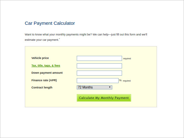 car calculator loan