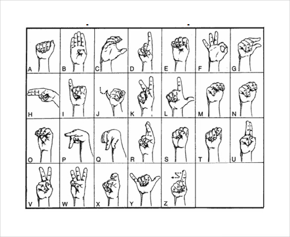FREE 9 Sample Sign Language Alphabet Chart Templates In PDF MS Word