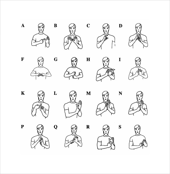 FREE 9+ Sample Sign Language Alphabet Chart Templates in PDF MS Word