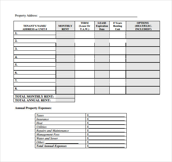 example of rent roll form %ef%bb%bf