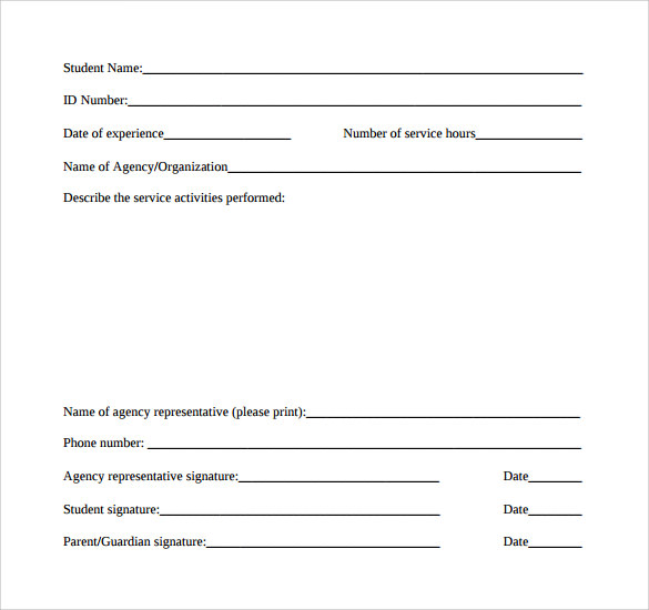 Community service printable form fill online, printable 