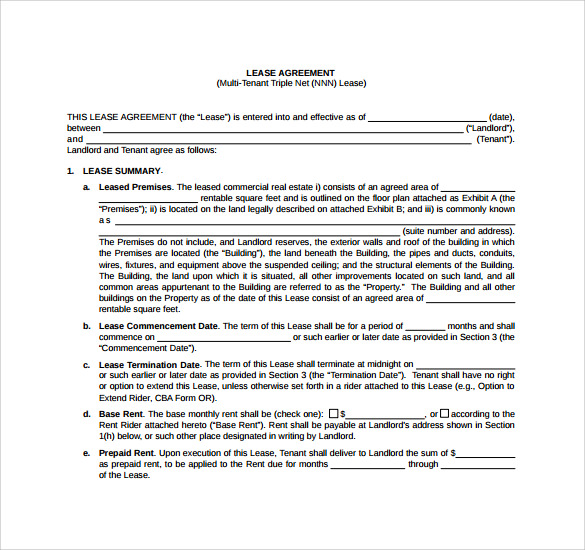 Real Estate Commercial Lease Agreement Template Classles Democracy