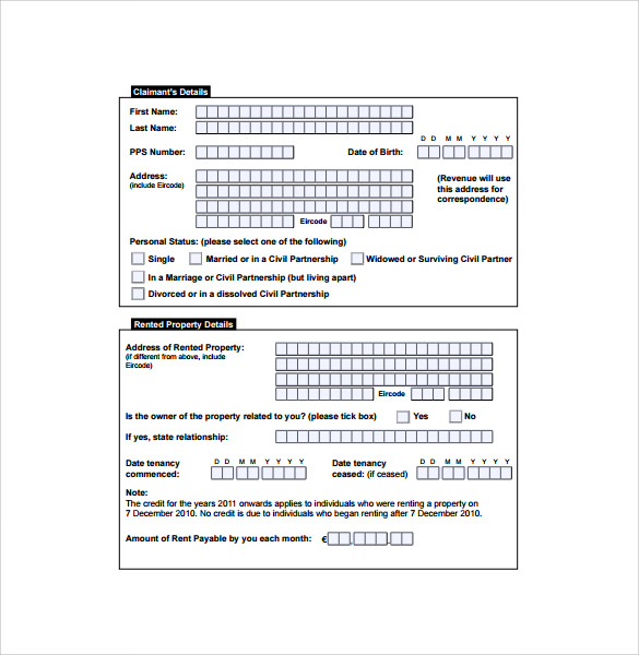 FREE 7 Sample Rent Rebate Forms In PDF