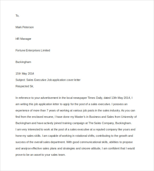 job application cover letter word free download
