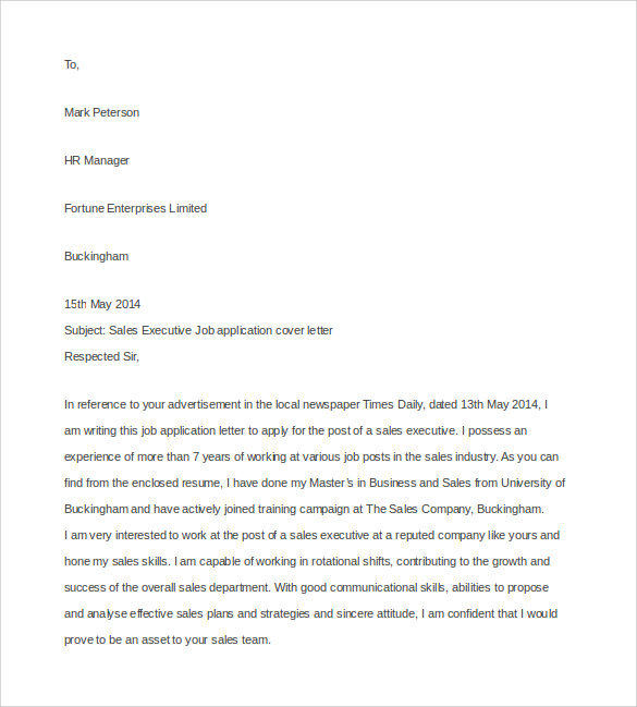 FREE 22+ Sample Cover Letter Examples in MS Word | PDF