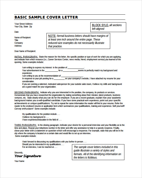 basic cover letter pdf template free download