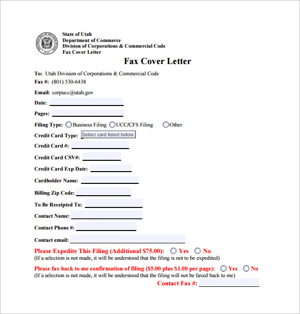 fax cover letter pdf template free download