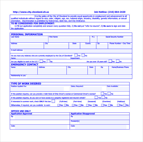 Sample Civil Service Exam Application Form - 8+ Download 