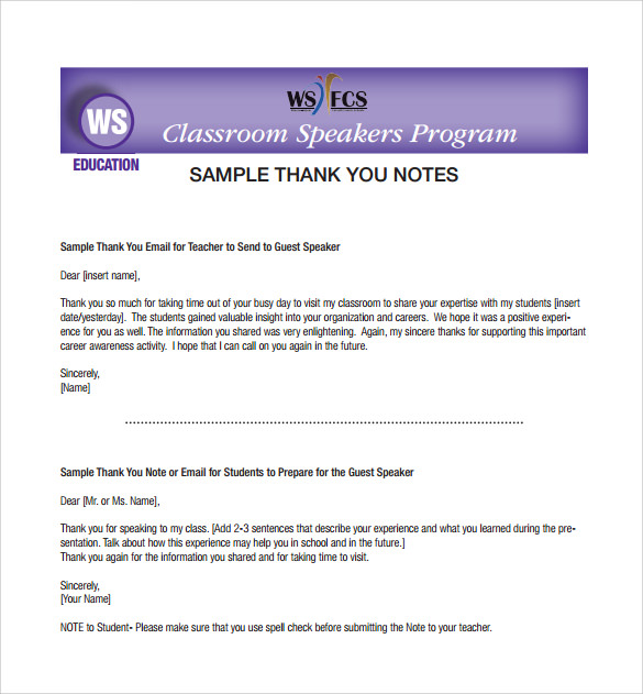 Free 9 Sample Thank You Note Templates In Ms Word Pdf