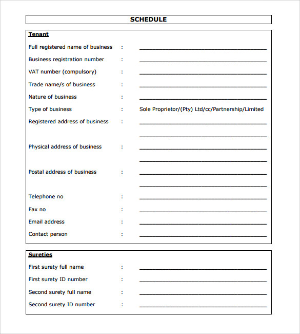 basic commerical lease form 