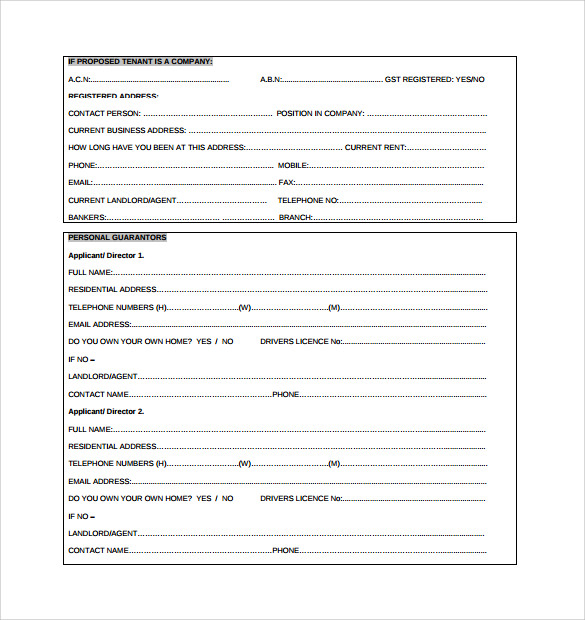 commercial tenancy lease form