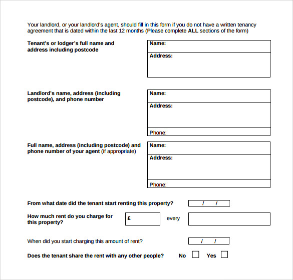 proof of rent certificate form